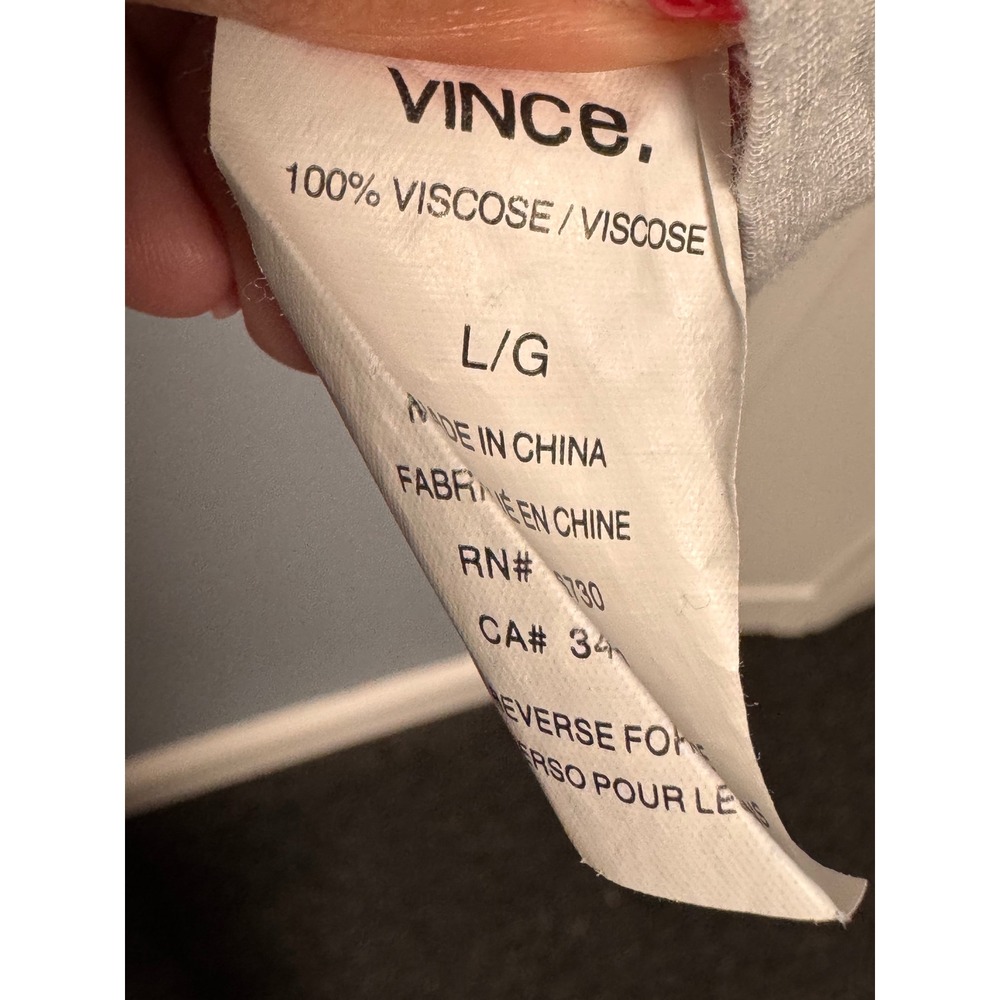 Vince Women Heather Grey V Neck Viscose Tank Top Size Large Minimalist Soft - Picture 7 of 7